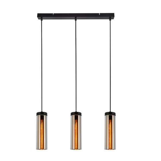 NETTLIFE Retro,mattamusta,lasinen,ruokapöydän,riippuvalaisin,,3 liekkiä,,E27