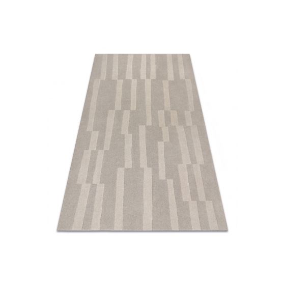 Villamatto TEXTURA - Geometrinen kehyskuviolla, rakenteellinen harmaa / beige 120x170 cm