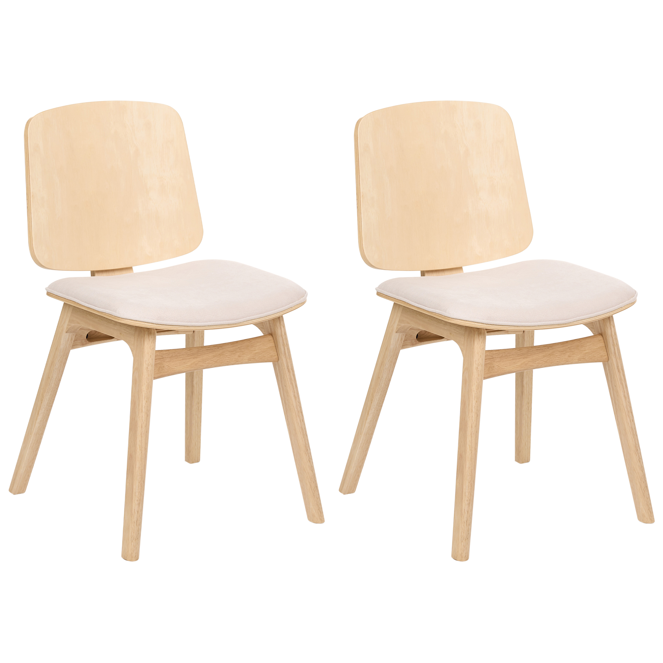 Ruokatuolisetti 2 kpl CHARLESTON Puu Vaaleanruskea/vaaleanbeige