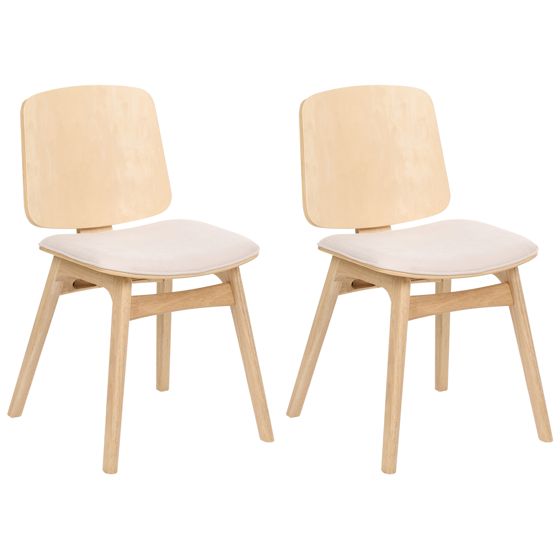 Ruokatuolisetti 2 kpl CHARLESTON Puu Vaaleanruskea/vaaleanbeige