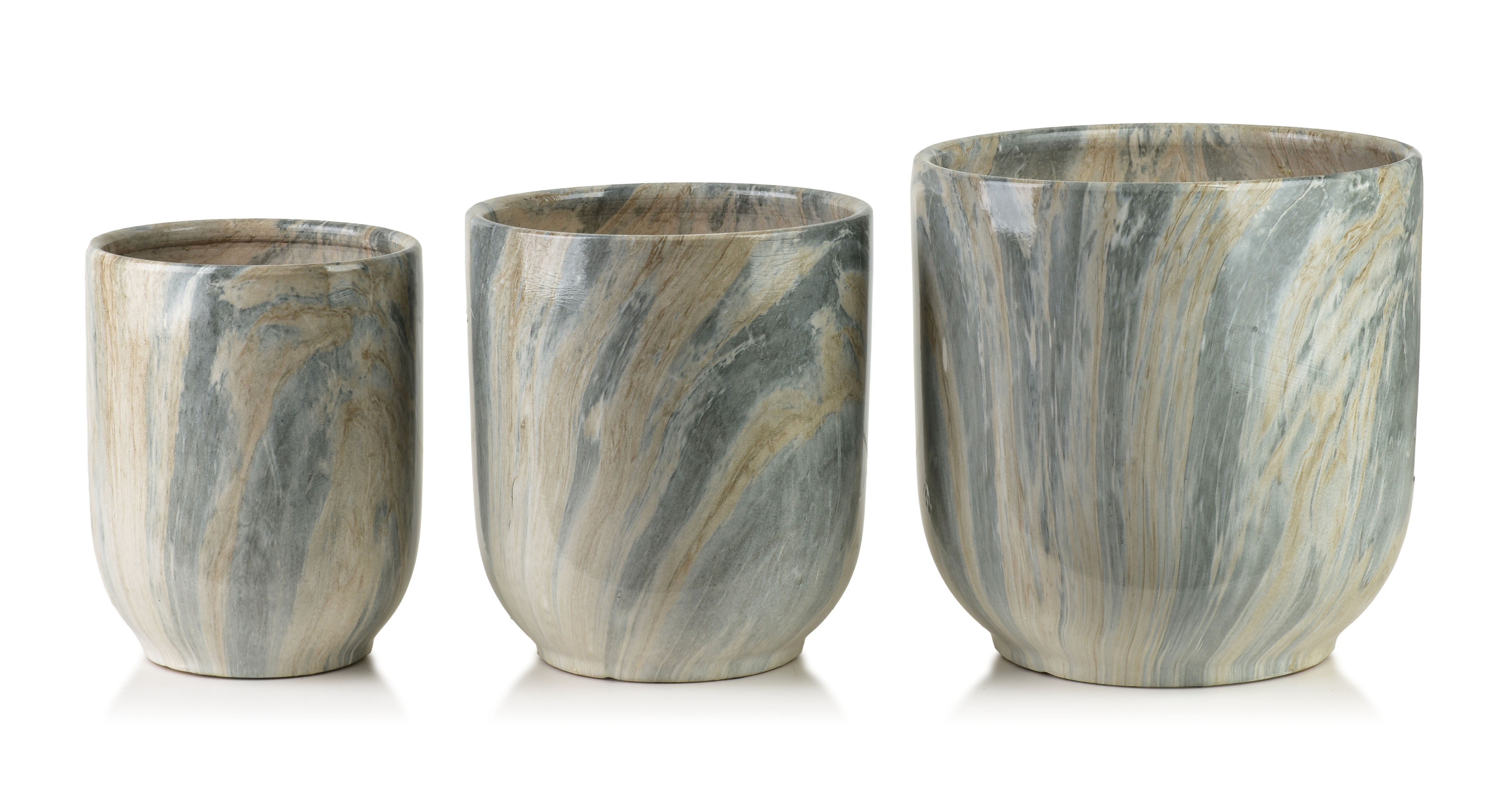 Suojaruukku keraaminen MONDEX Neva Marble 28x28x29 harmaa beige 3kpl
