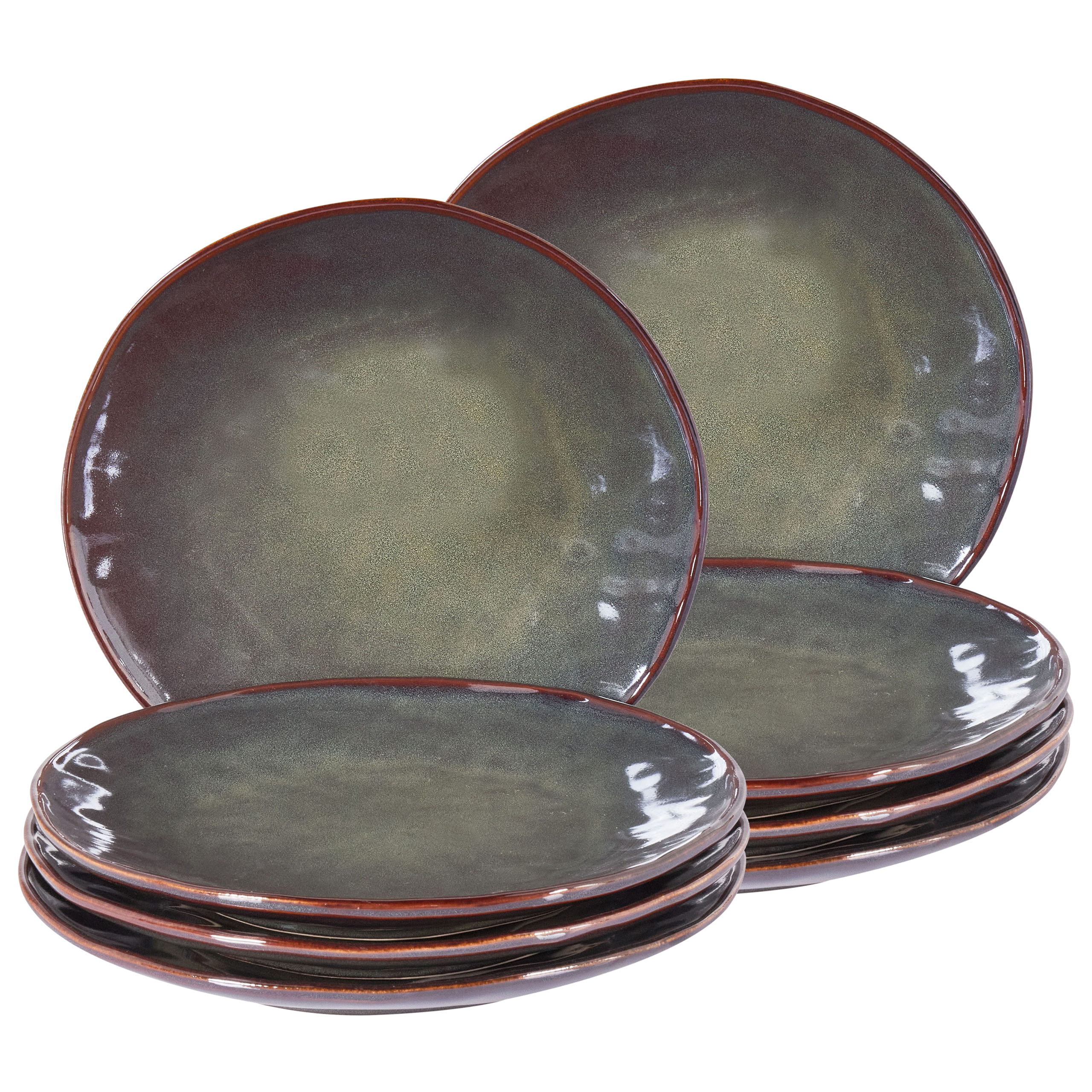 Ruokalautassetti 8 kpl THYME kivitavara Tummanvihreä