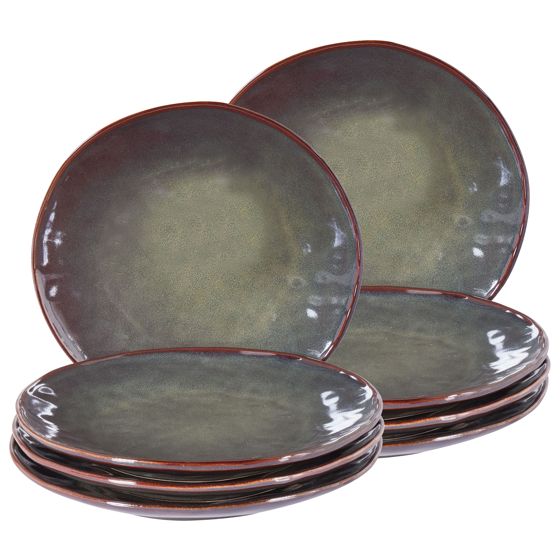 Ruokalautassetti 8 kpl THYME kivitavara Tummanvihreä