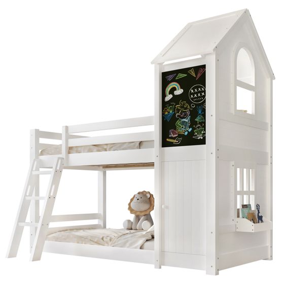 Kinderetagen sänky 90x200 cm turva-aidat säädettävä säleikkö valkoinen puinen ja MDF