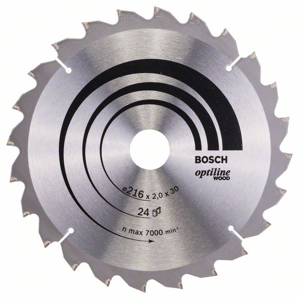 Bosch Optiline Wood -Pyörösahanterä 216x30 mm, 24 hammasta