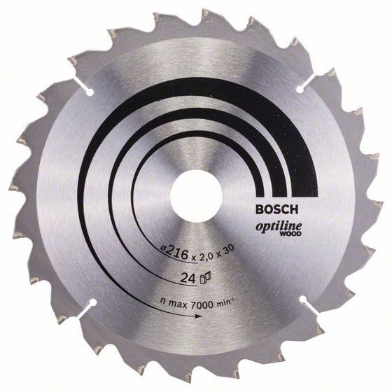 Bosch Optiline Wood -Pyörösahanterä 216x30 mm, 24 hammasta