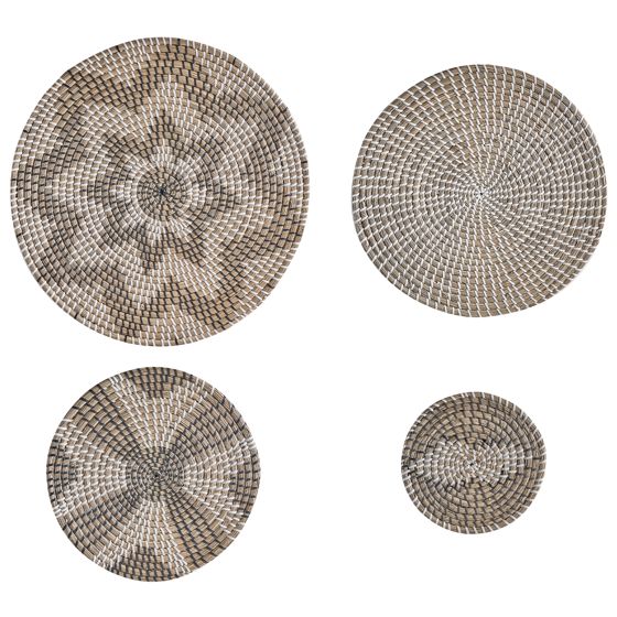 Seinäkoristesetti LAOCAI meriruoho 45/40/30/20 cm Musta