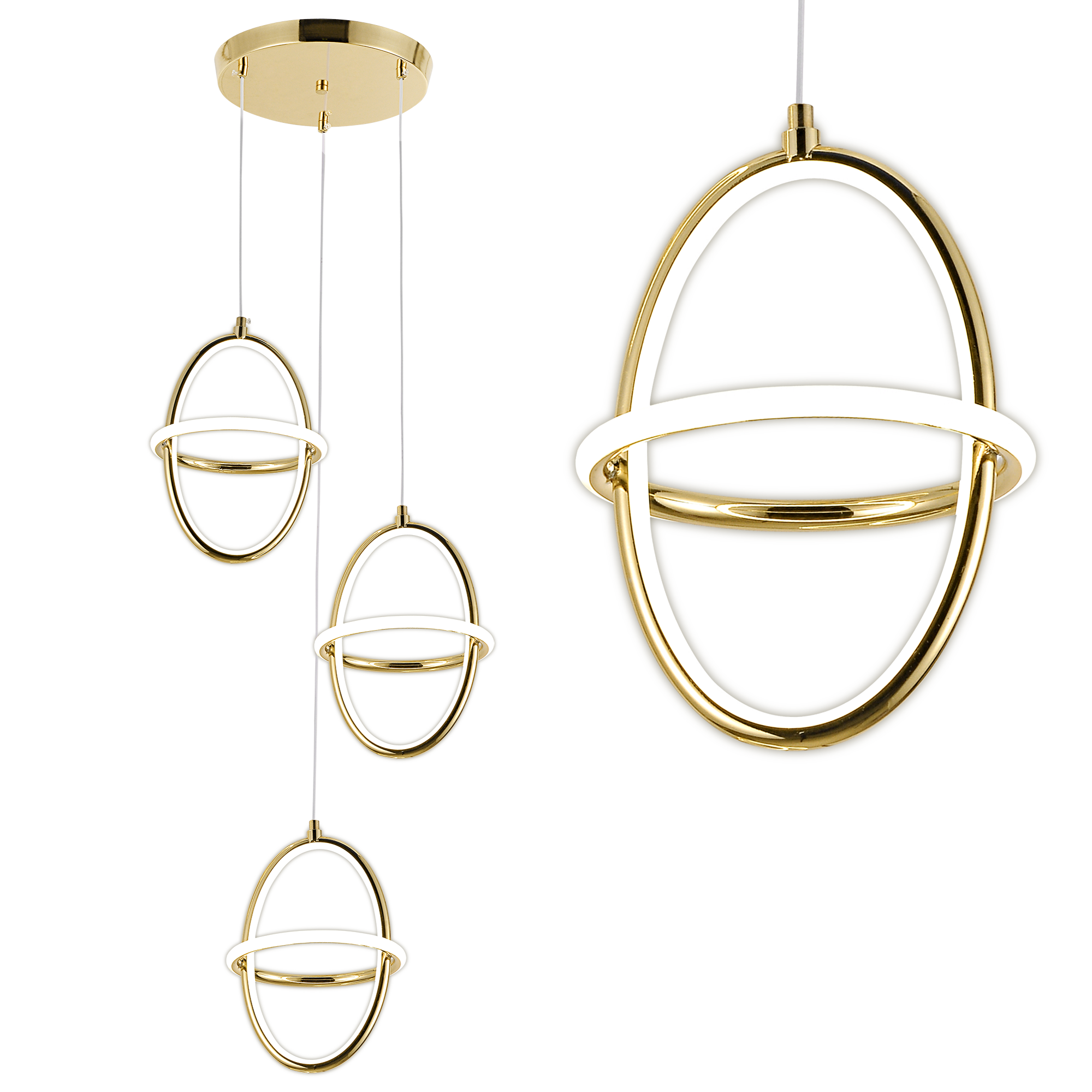 TOOLIGHT riippuva kattovalaisin G064-3CPR kulta, 130x19,5x27cm