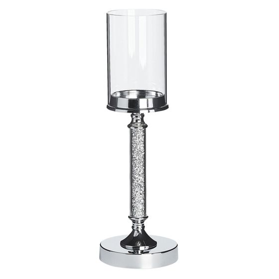 Kynttilänjalka ABBEVILLE 41 cm Lasi Hopea