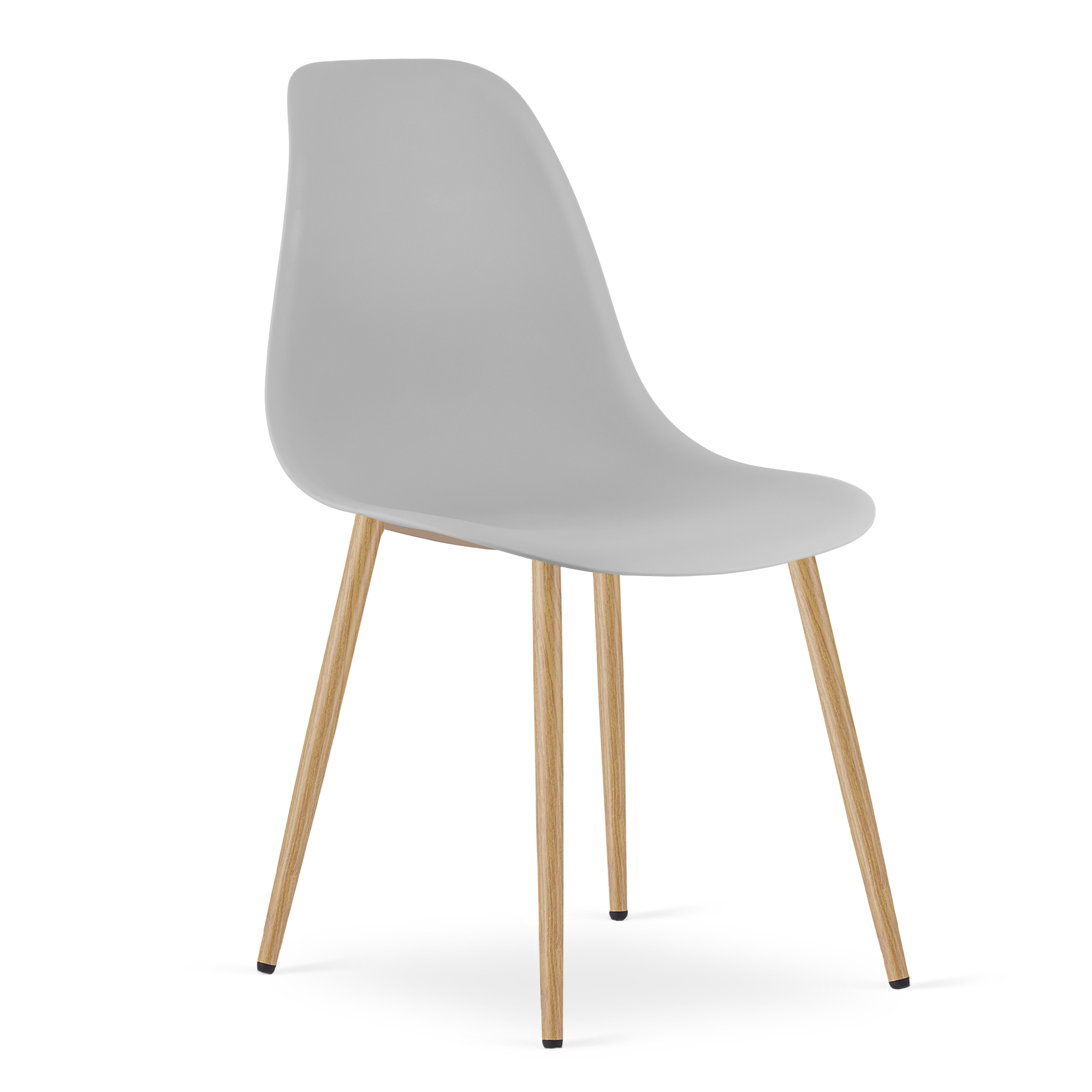 Tuoli - Leobert - WAT - harmaa/luonnonväriset jalat - 46x51x84 cm - setti 4 kpl
