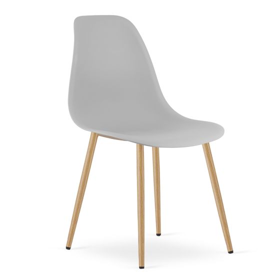 Tuoli - Leobert - WAT - harmaa/luonnonväriset jalat - 46x51x84 cm - setti 4 kpl