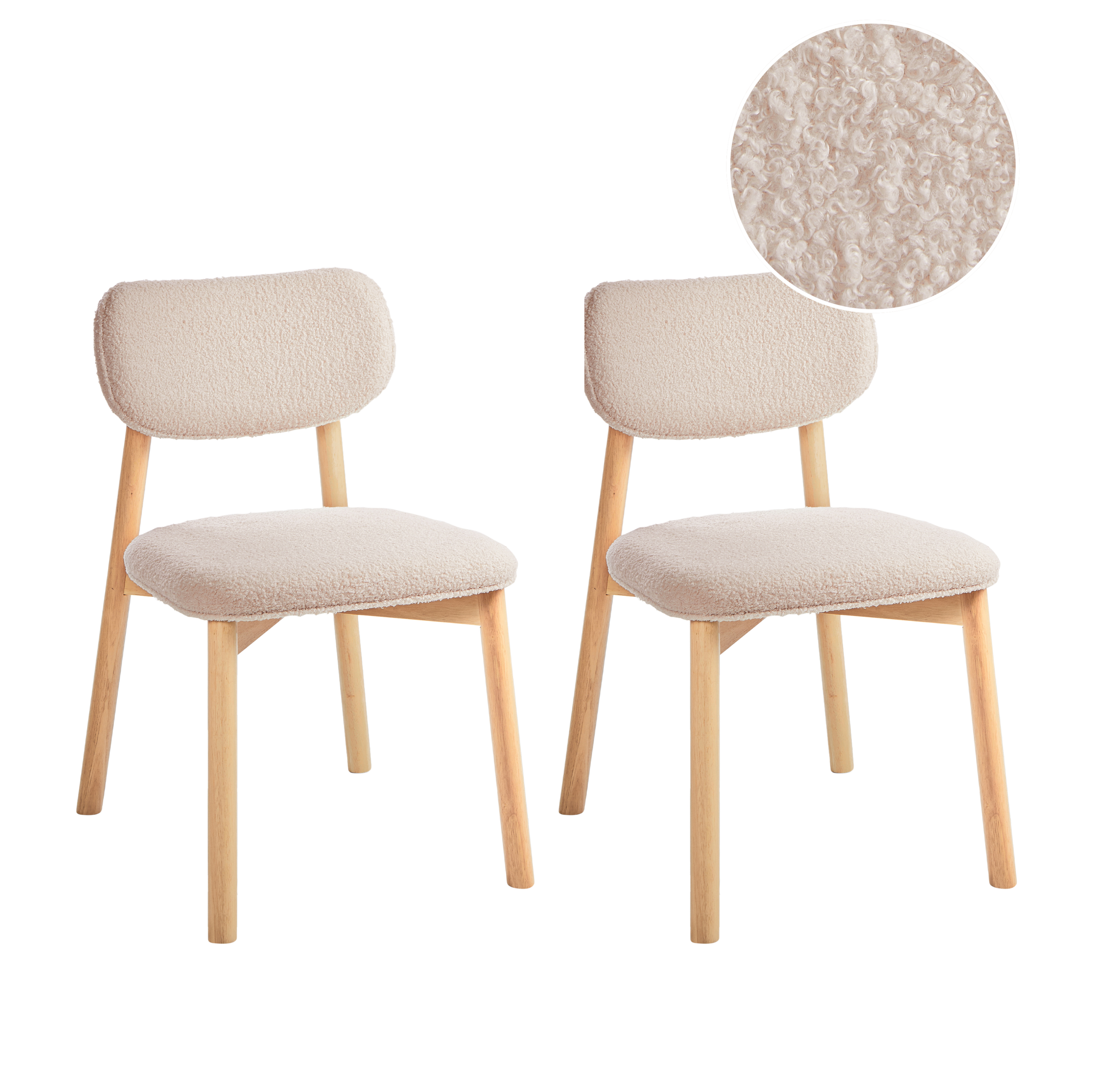 Ruokatuolisetti 2 kpl MILLS Buklee Vaaleanruskea/vaaleanbeige