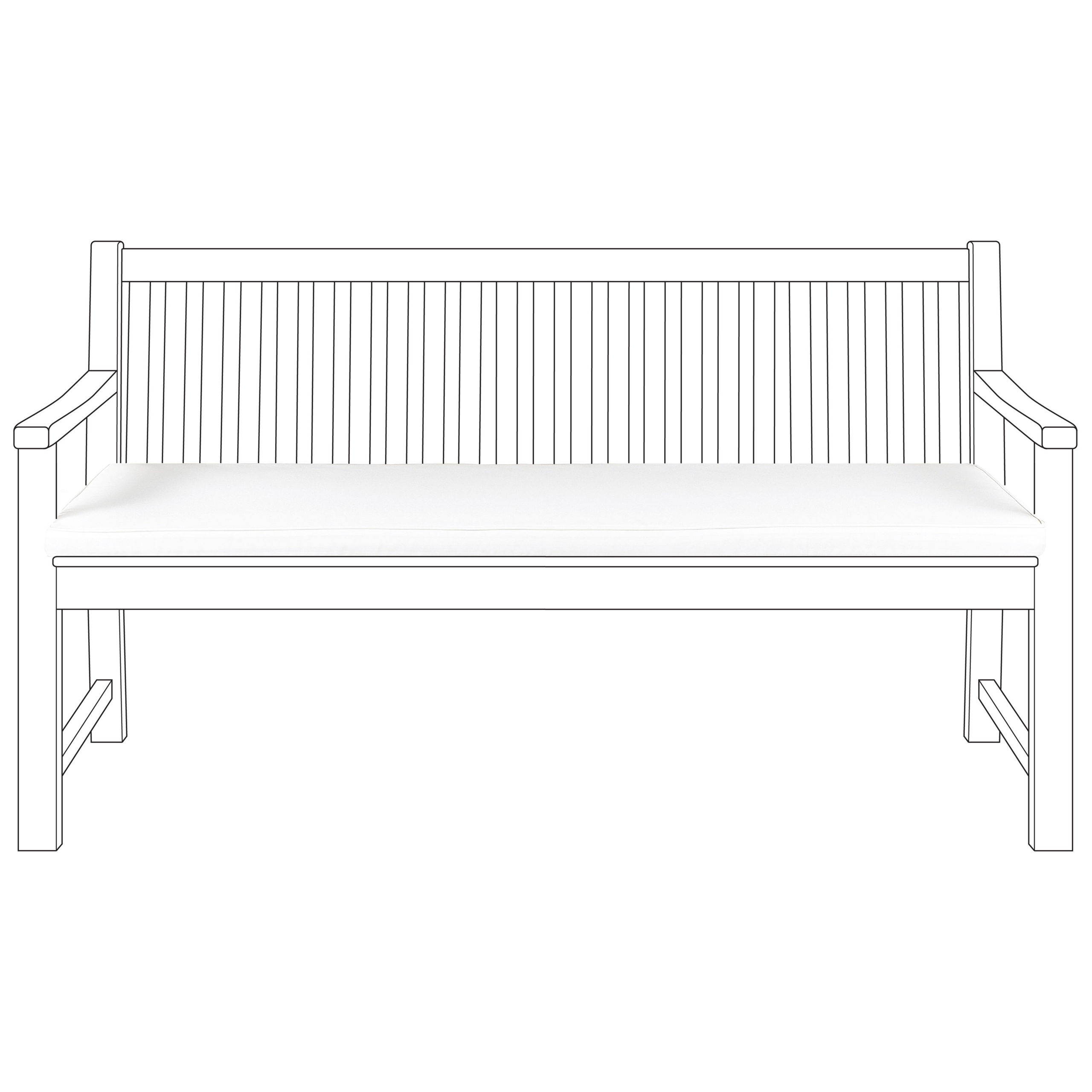 Puutarhapenkin pehmuste VIVARA 152 x 54 cm Luonnonvalkoinen