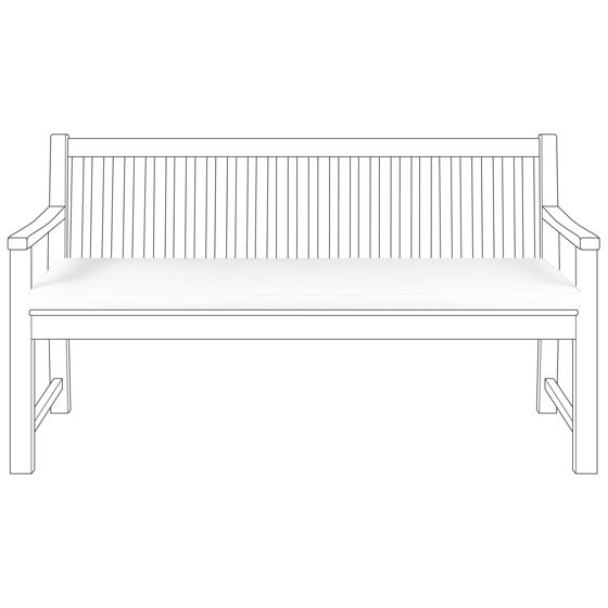 Puutarhapenkin pehmuste VIVARA 152 x 54 cm Luonnonvalkoinen