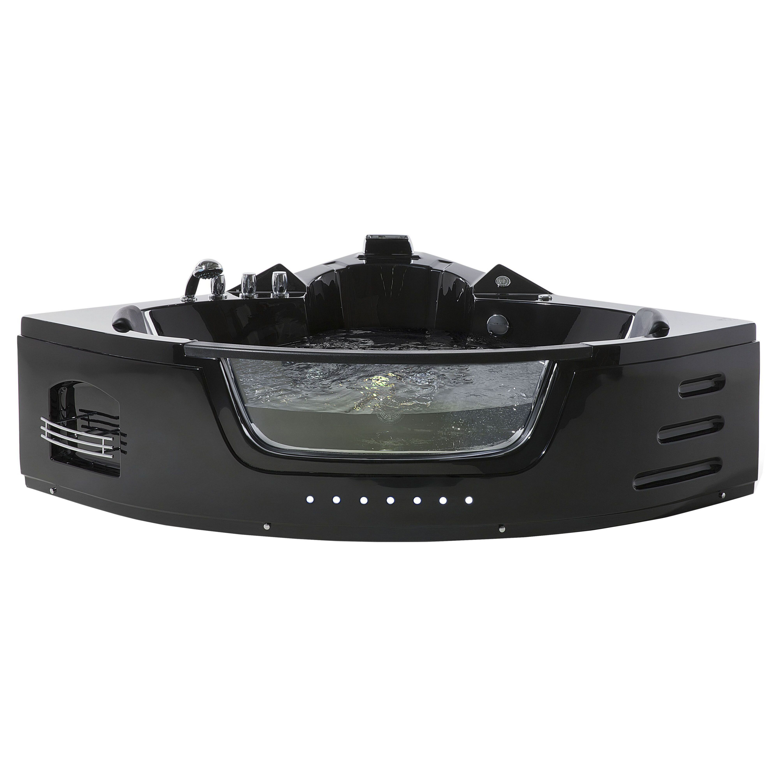 Kulmaporeamme LED-valolla MARTINICA 198 x 144 cm Musta