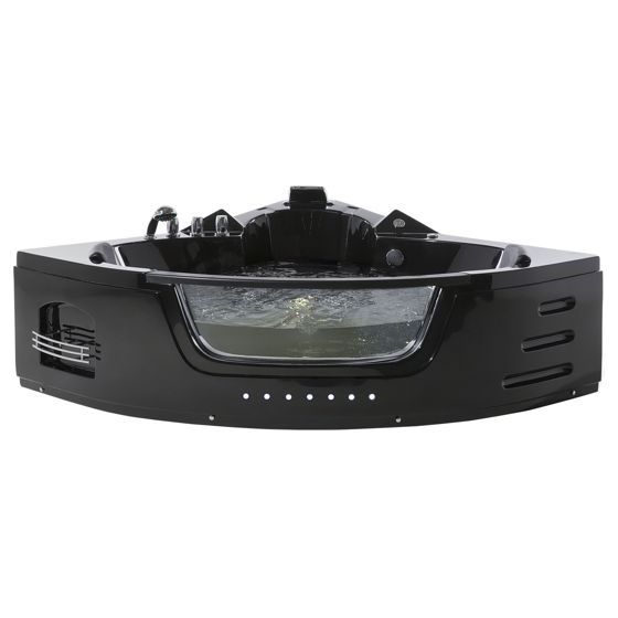 Kulmaporeamme LED-valolla MARTINICA 198 x 144 cm Musta