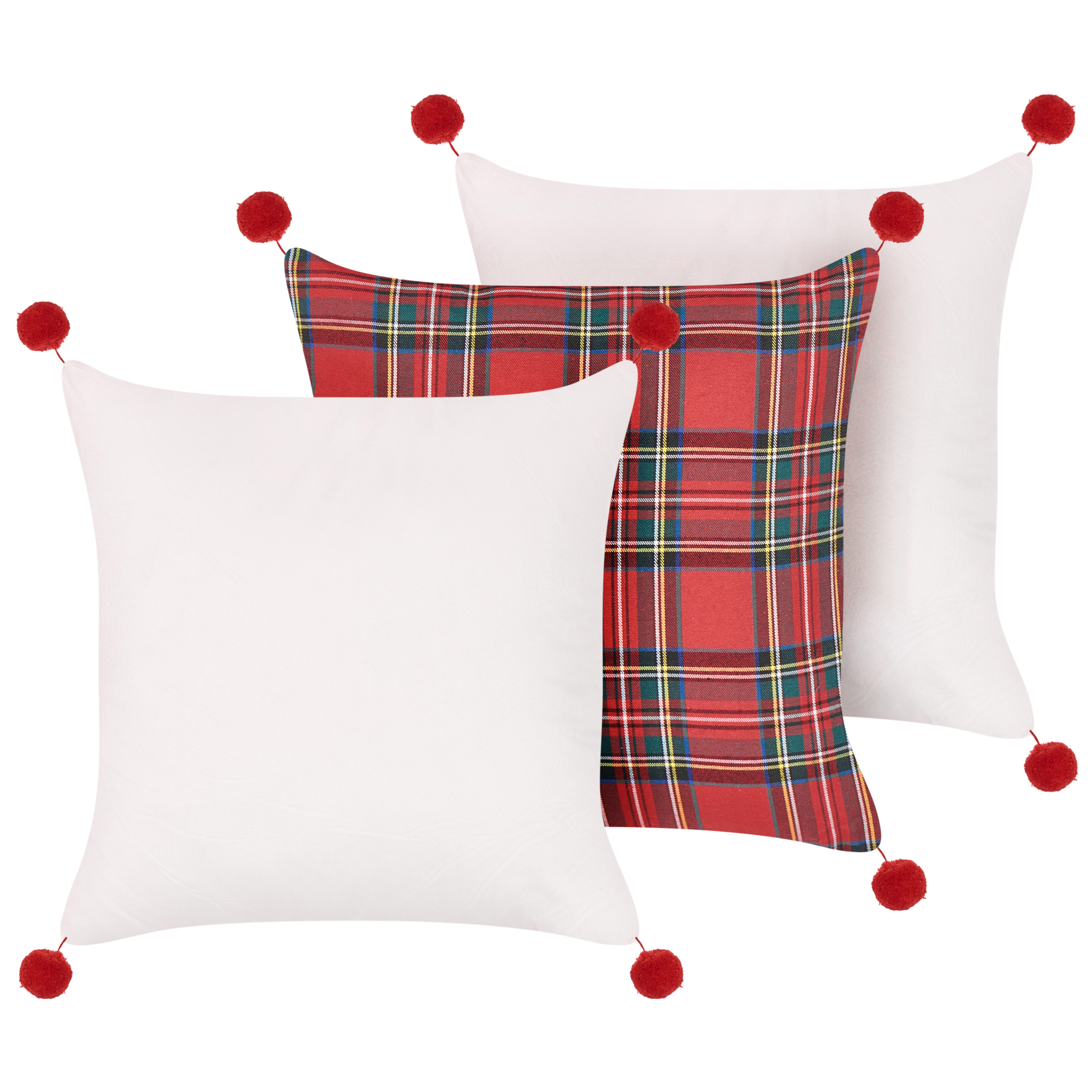 Koristetyynysetti 3 kpl JOVIA 45 x 45 cm Monivärinen Joulukuvio