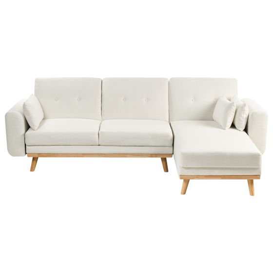 Kulmavuodesohva KAARINA kangas Valkoinen 3-istuttava Vasen