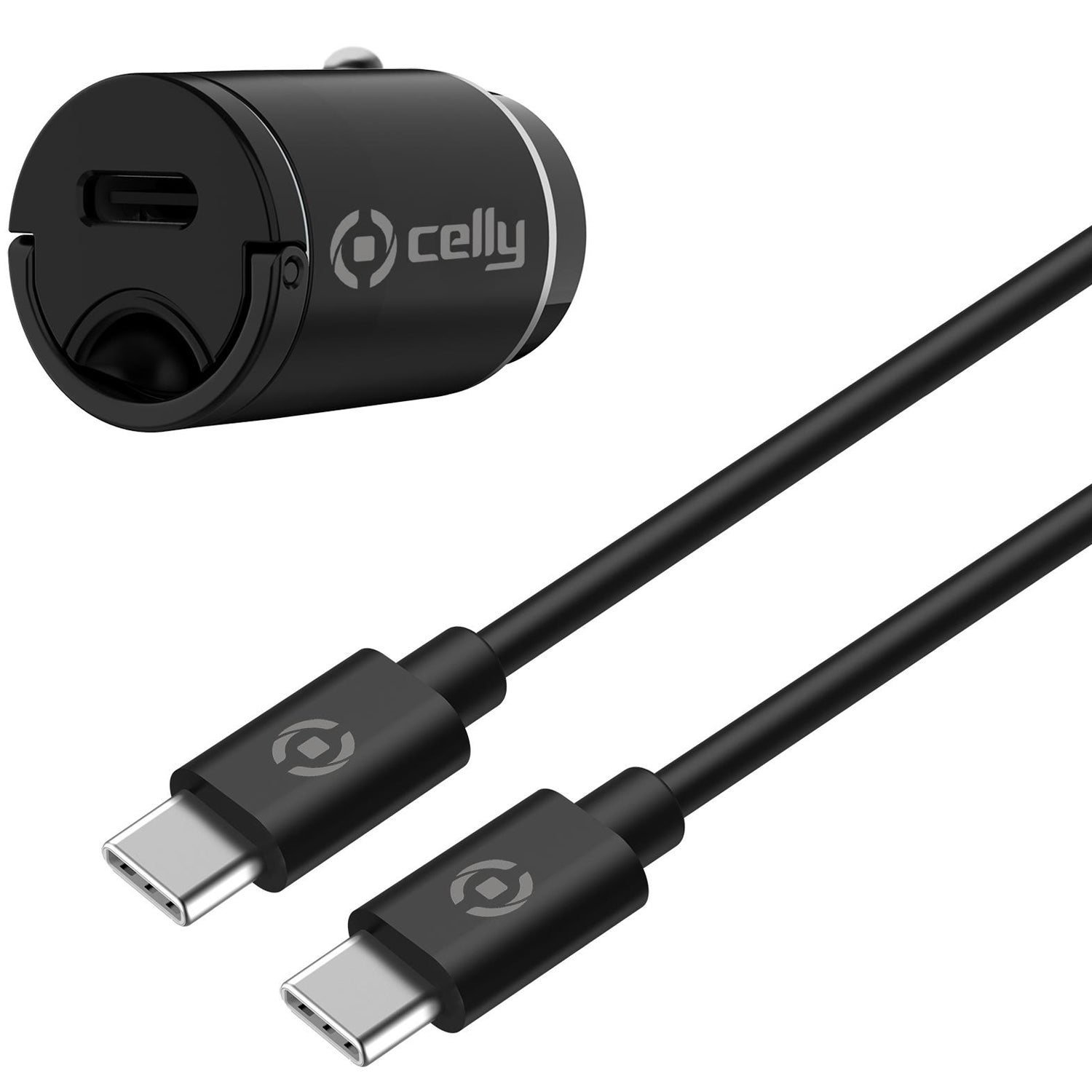 Autolaturi Mini USB-C PD 20W + USB-C - USB-C kaapeli