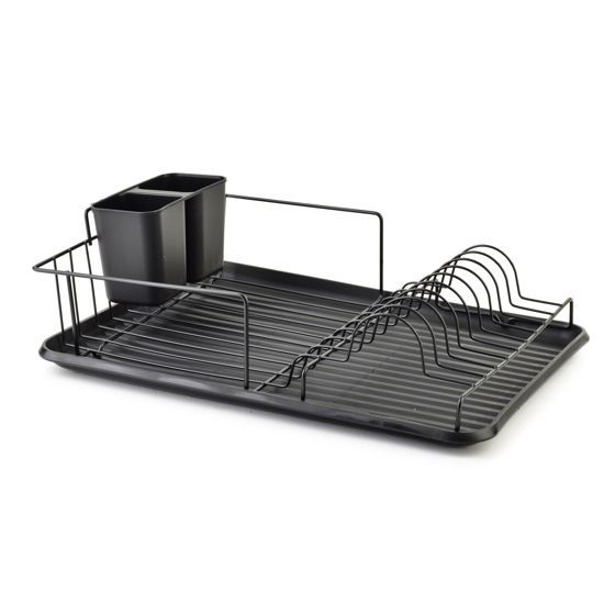 Astiankuivausteline metalli BASIC KITCHEN 42,5x31,5x13,4 cm musta 1 kpl