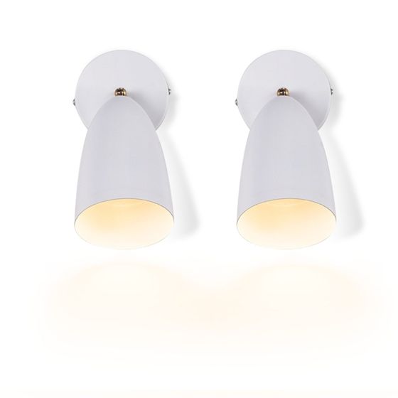 NETTLIFE Valkoinen sisäseinävalaisin, vintage, retro, makuuhuoneen seinäkohdevalaisin, GU10