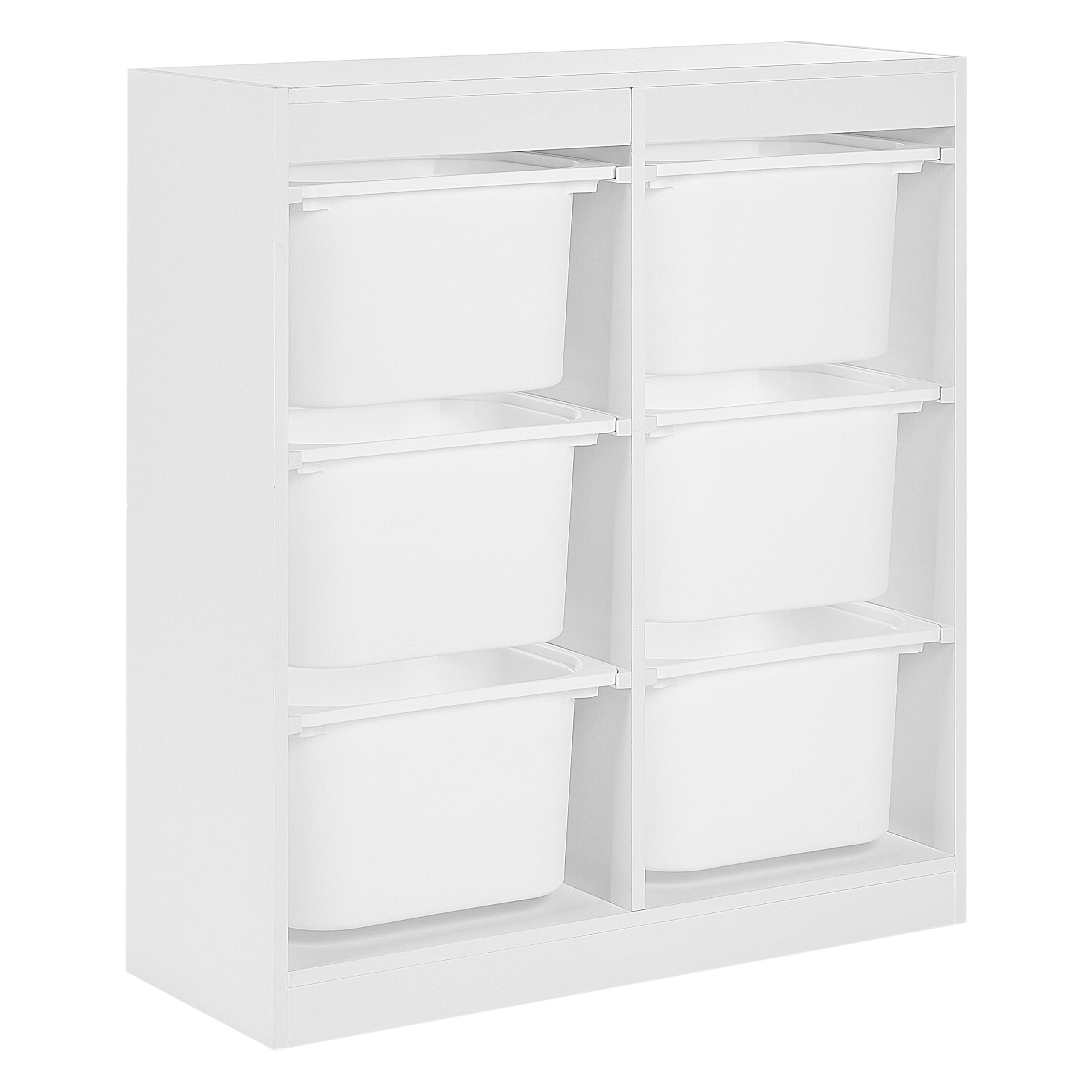 Hylly 6 säilytyslaatikolla TOBIN Valkoinen