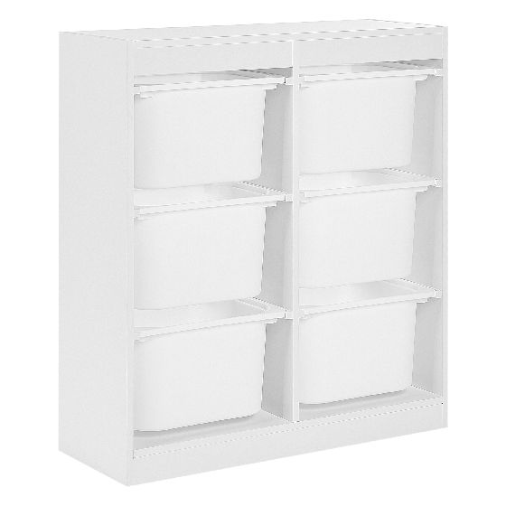 Hylly 6 säilytyslaatikolla TOBIN Valkoinen