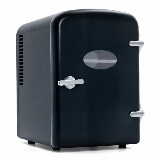 NETTLIFE Minijääkaappi 4L Pieni jääkaappi 12V 230V Ihanteellinen auton makuuhuoneeseen, leirintäalueelle, toimistoon ja matkoille (musta)
