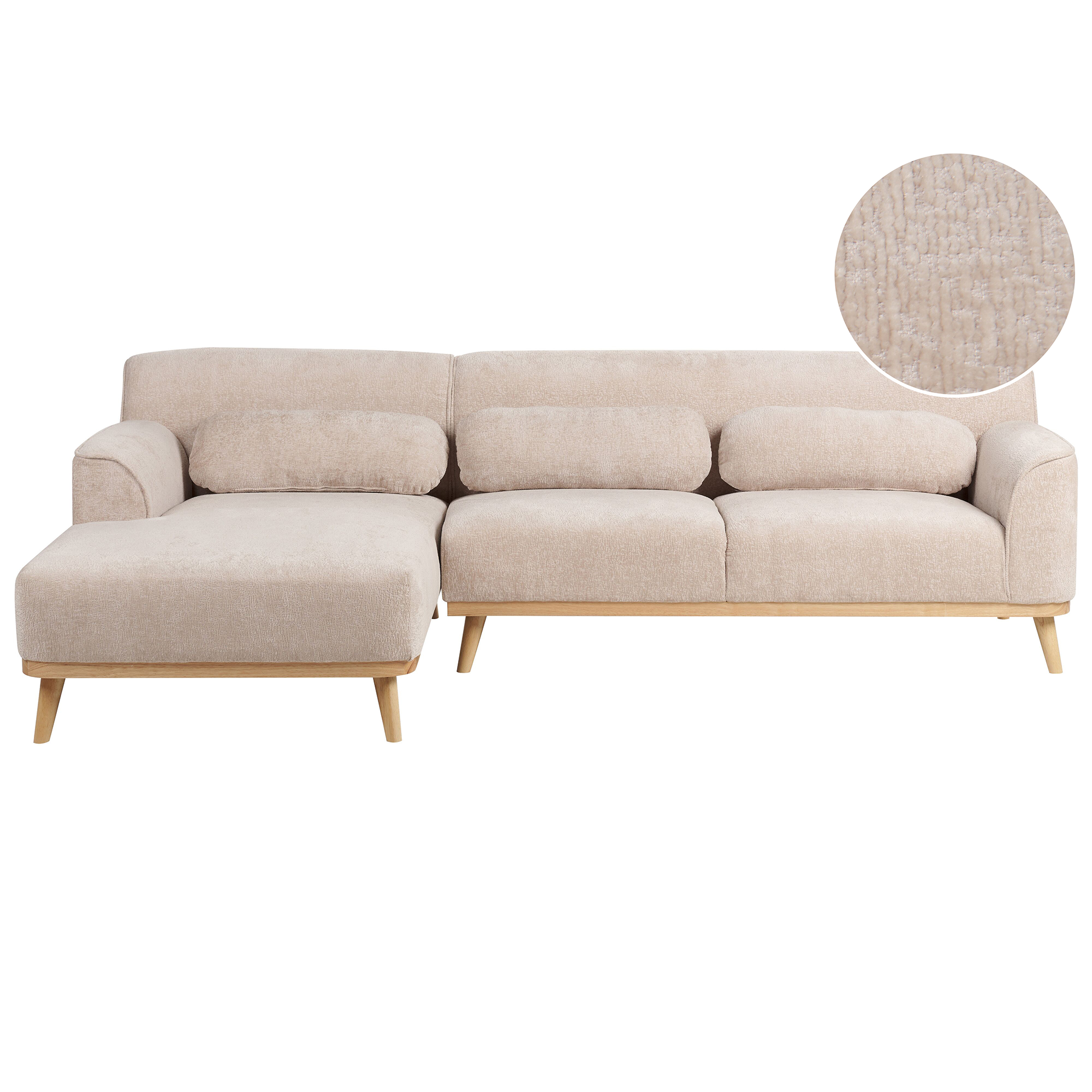 Kulmasohva 3-istuttava SIMOS Chenille Beige Oikea
