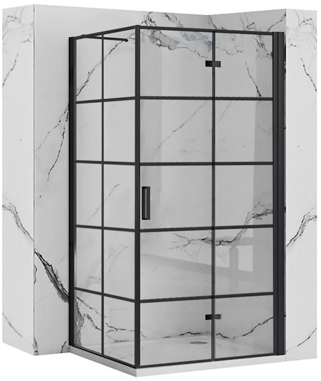 REA Suihkukaappi MOLIER 80X80 musta, 80X80X190CM