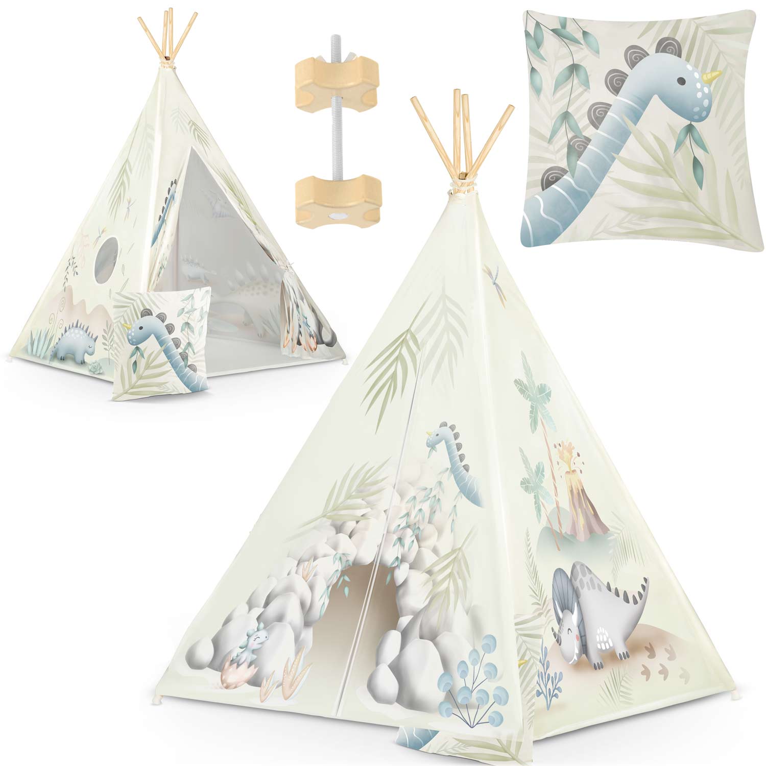 Nukido Kids Tipee -teltta - Dinosaurukset
