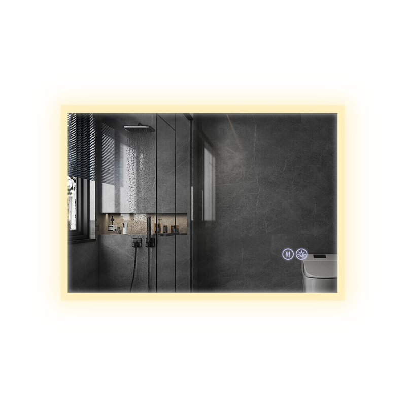 NETTLIFE peili Valolla, 100x60cm, LED - seinäpeili, räjähdyssuojattu, lasinen Kylpyhuoneen, peili Kosketusnäytöllä