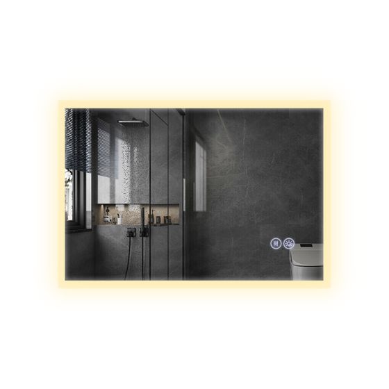 NETTLIFE peili Valolla, 100x60cm, LED - seinäpeili, räjähdyssuojattu, lasinen Kylpyhuoneen, peili Kosketusnäytöllä