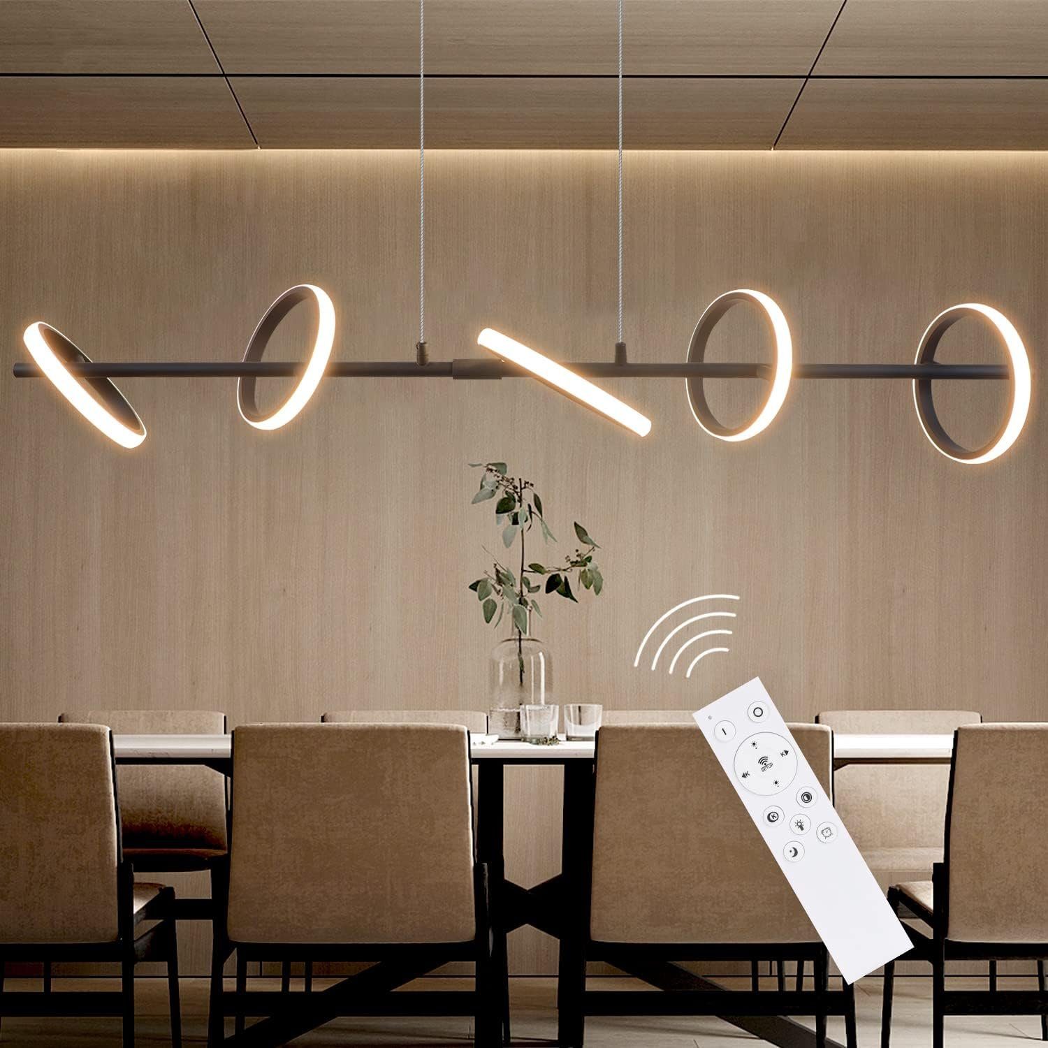 NETTLIFE moderni, LED - riippuvalaisin, musta, halkaisijaltaan, 106cm, rengasmuotoinen, himmennettäväKaukosäätimellä, 42W