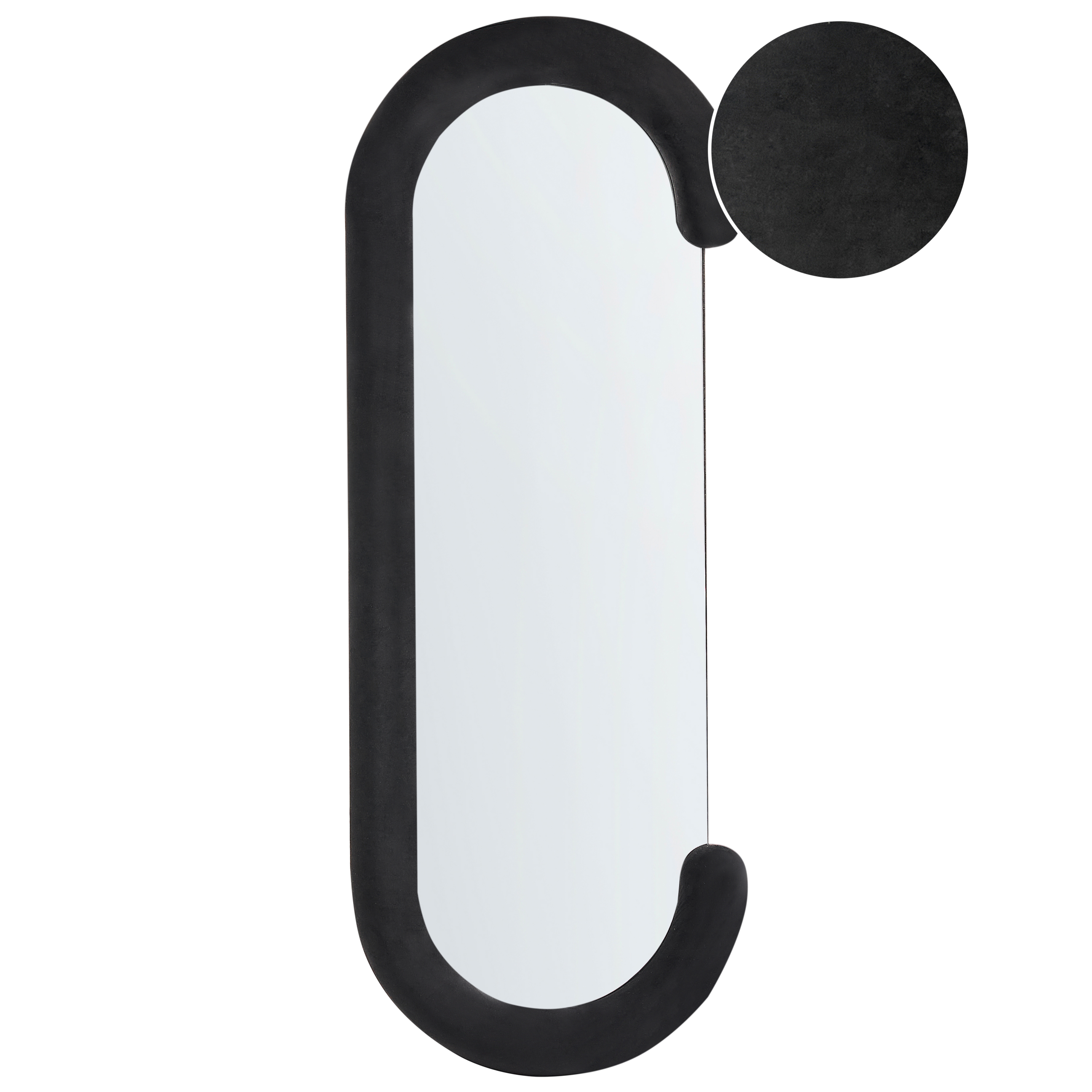 Seinäpeili LOCHES 54 cm 158 cm sametti Musta