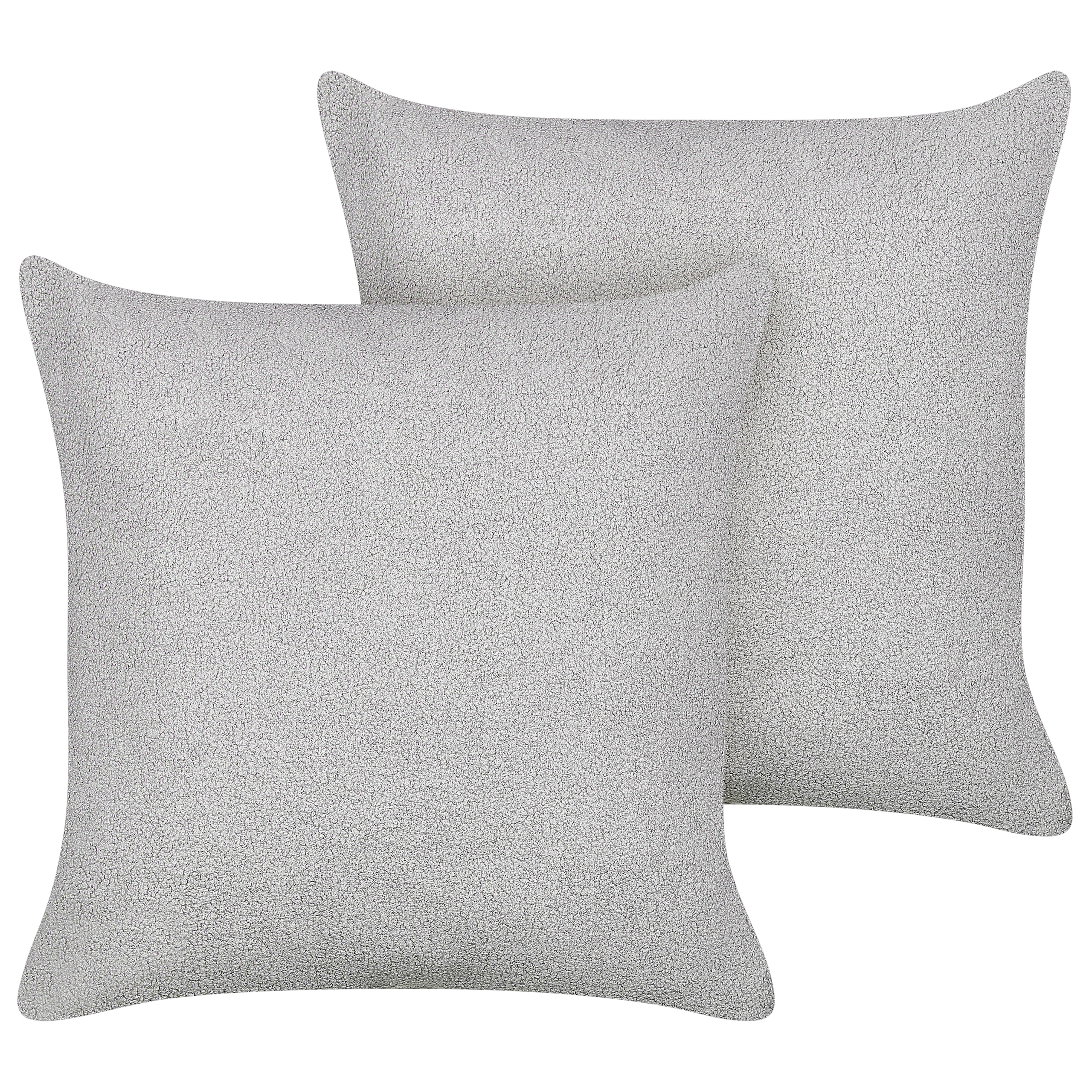 Koristetyynysetti 2 kpl LEUZEA buklee 60 x 60 cm Harmaa Hillitty