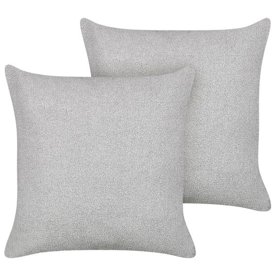 Koristetyynysetti 2 kpl LEUZEA buklee 60 x 60 cm Harmaa Hillitty