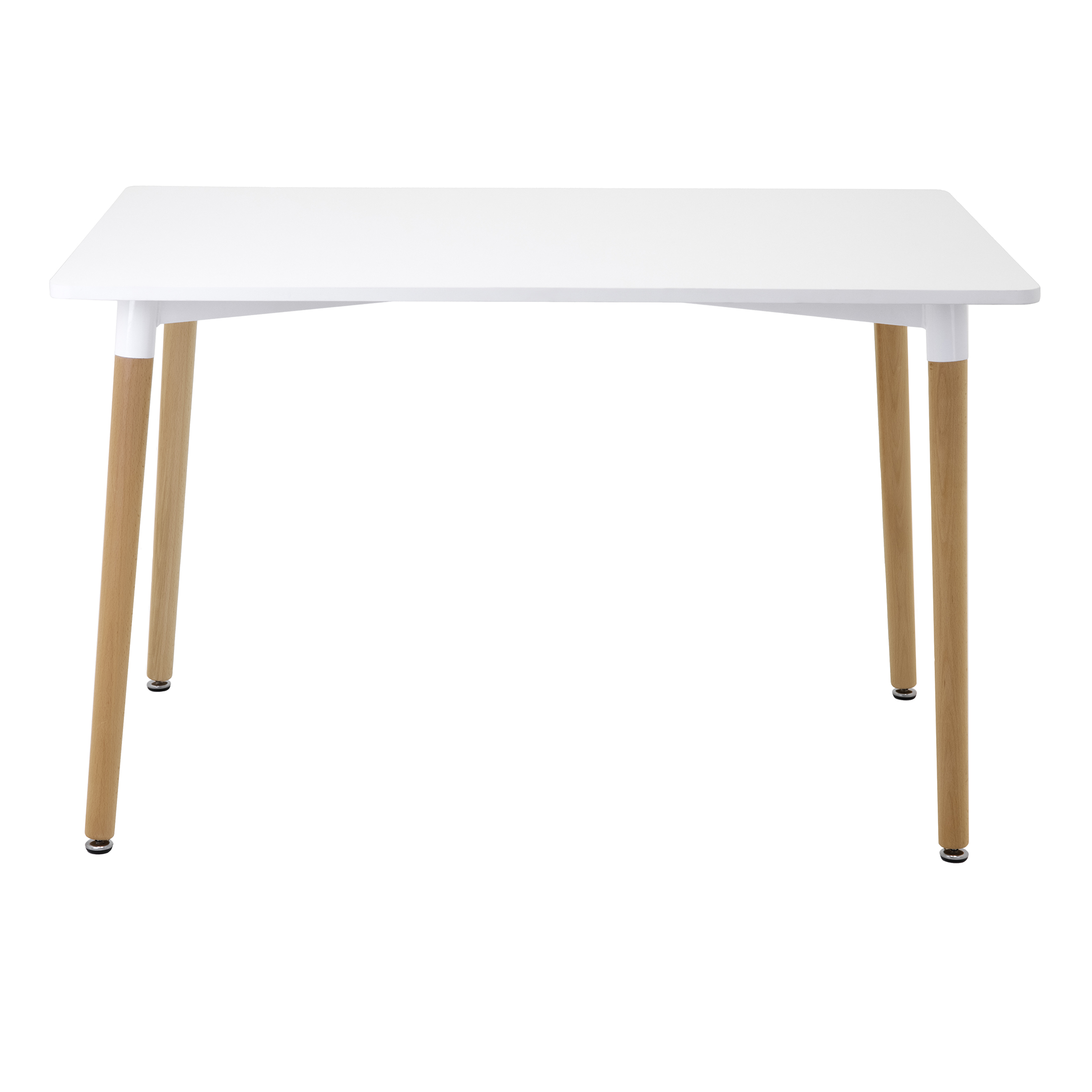 Moderni valkoinen suorakaiteen muotoinen pöytä olohuoneeseen, ruokailutilaan, keittiöön