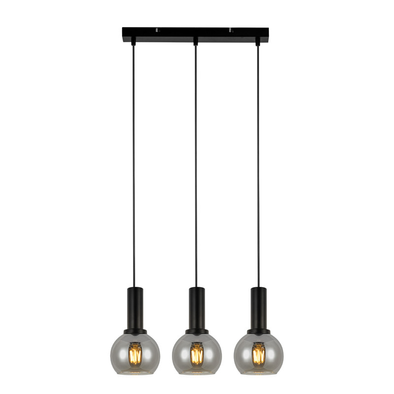 NETTLIFE Vintage-riippuvalaisin, 3 liekkiä, lasinen riippuvalaisin, E27, ruokailuhuoneen teollisuusvalaisin, korkeussäädettävä
