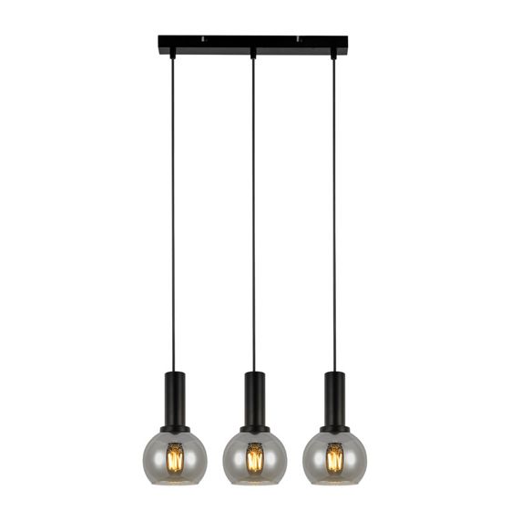 NETTLIFE Vintage-riippuvalaisin, 3 liekkiä, lasinen riippuvalaisin, E27, ruokailuhuoneen teollisuusvalaisin, korkeussäädettävä