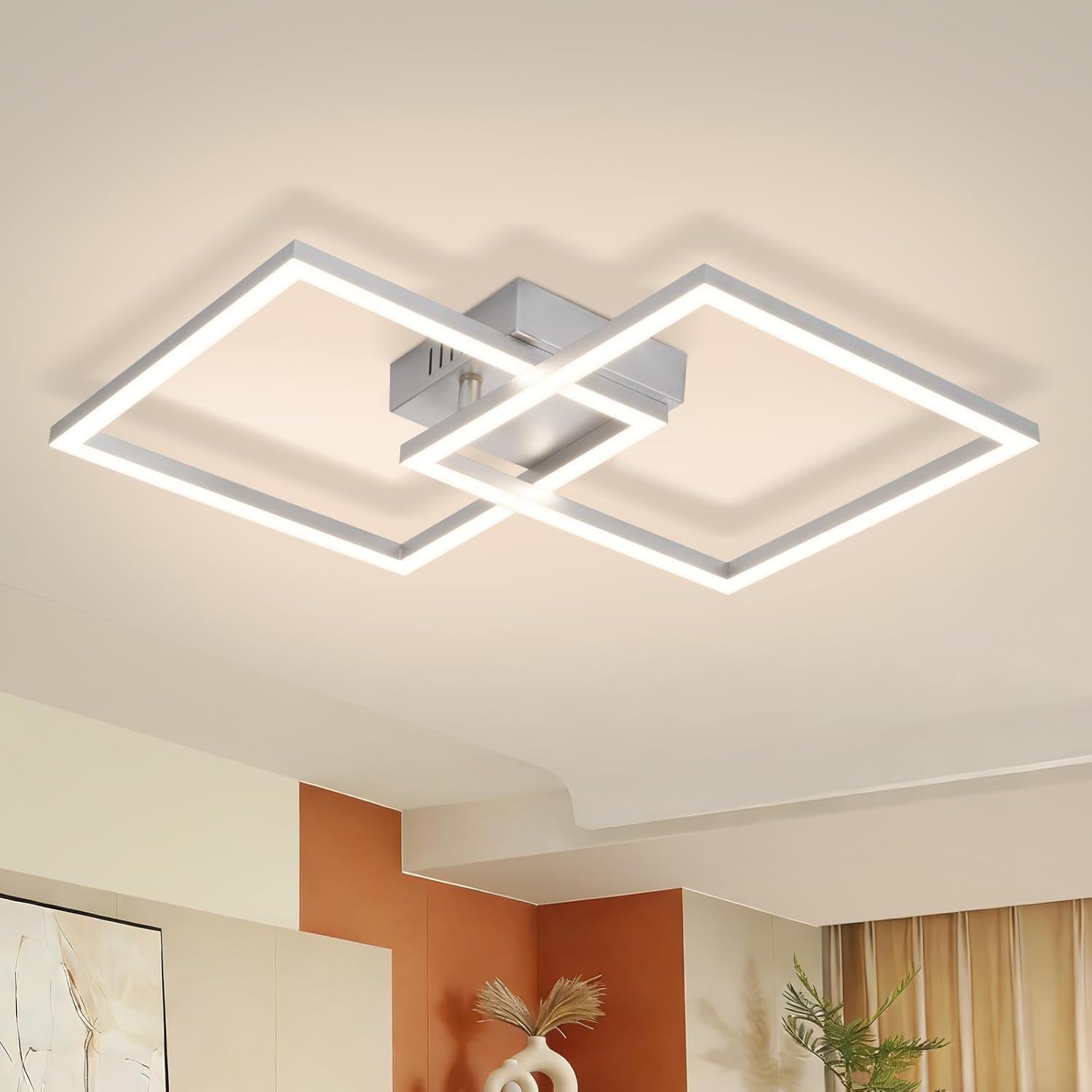 ZMH 24 W:n LED-kattovalaisin, neliönmuotoinen moderni olohuoneen kattovalaisin, 4000 K