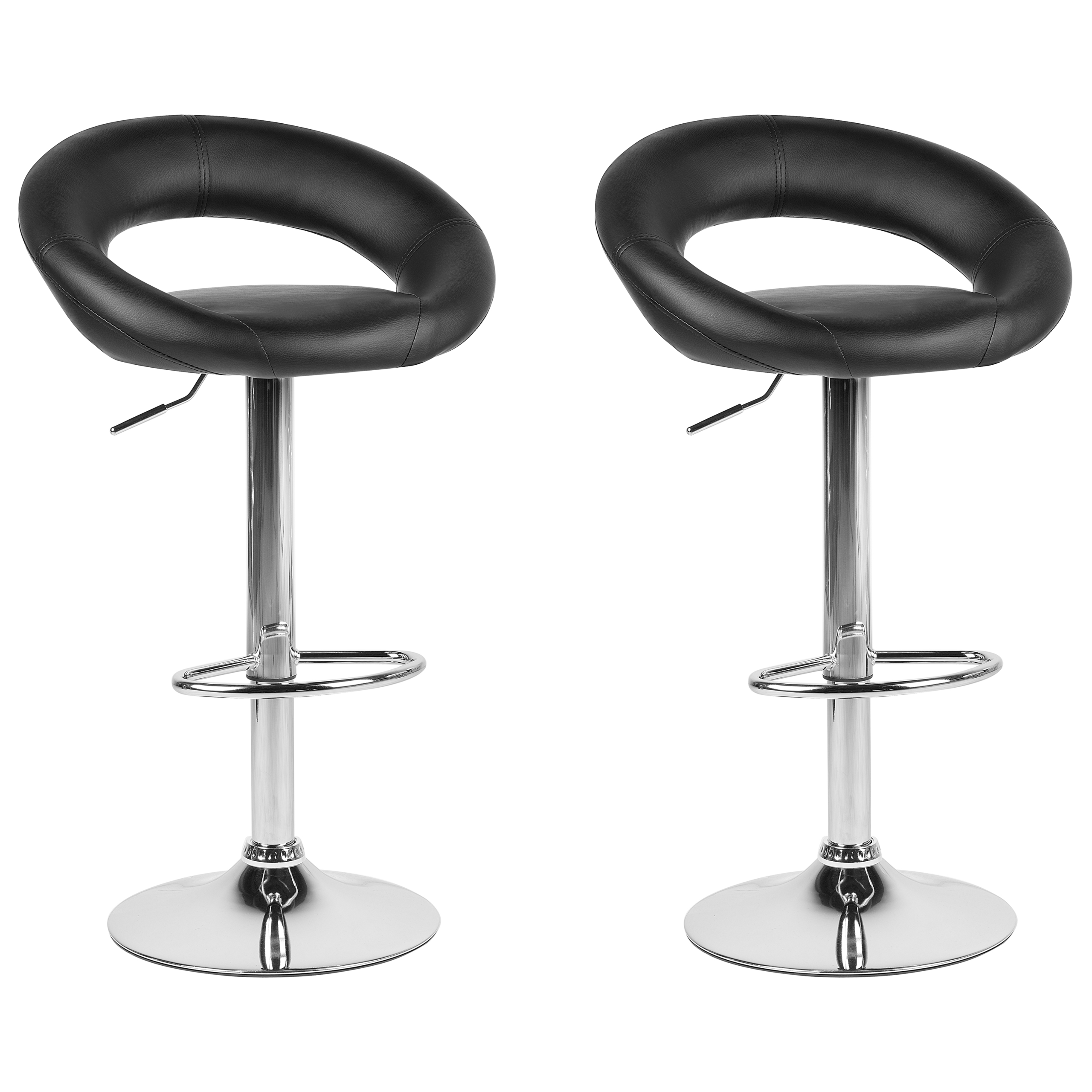 Baarituolisetti 2 kpl PEORIA keinonahka pyörivä Musta