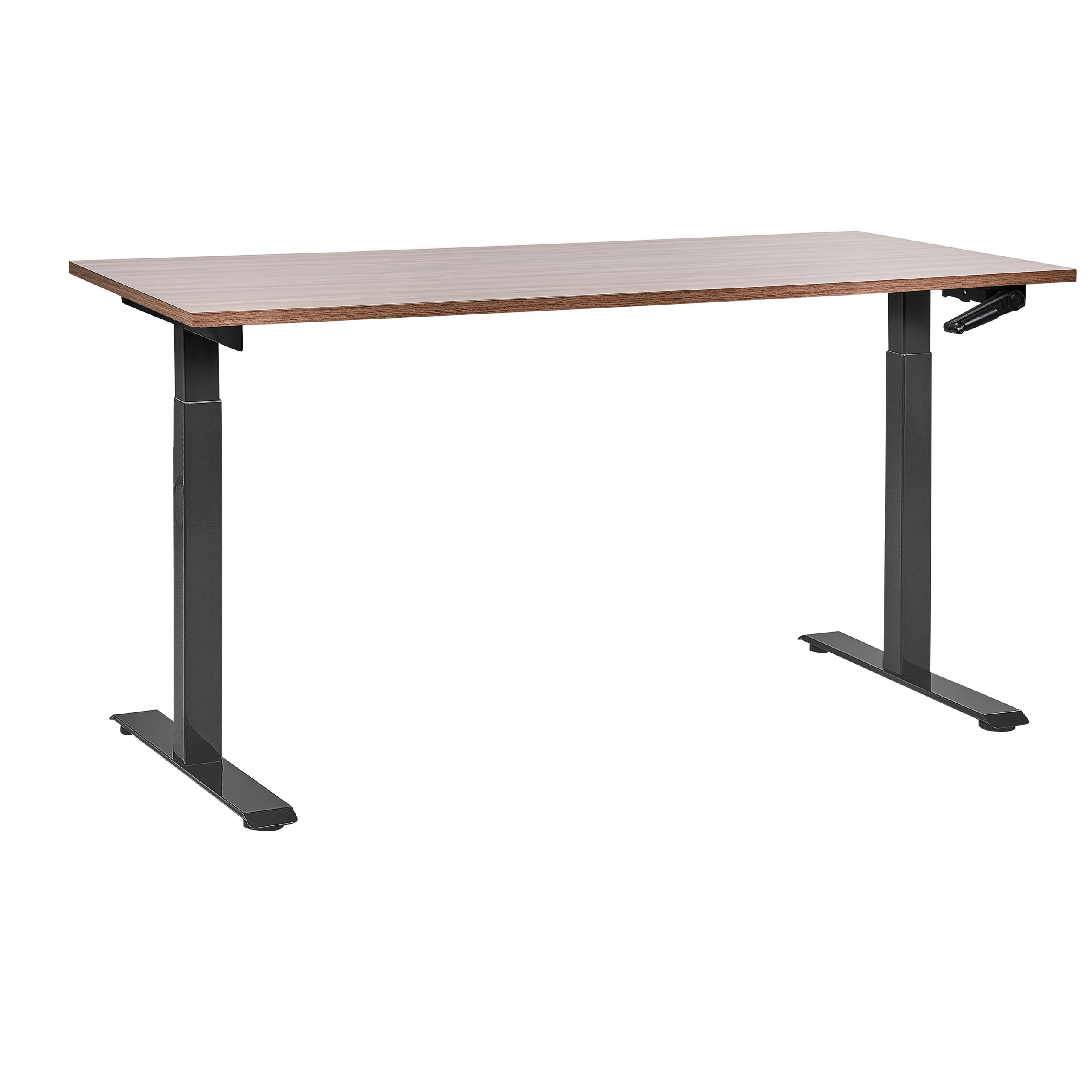 Manuaalisesti säädettävä työpöytä DESTINES Ruskea/musta 160 cm 72 cm