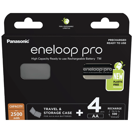 Panasonic | AA | 2500mAh | 4 kpl | ENELOOP BK-3HCDEC4BE