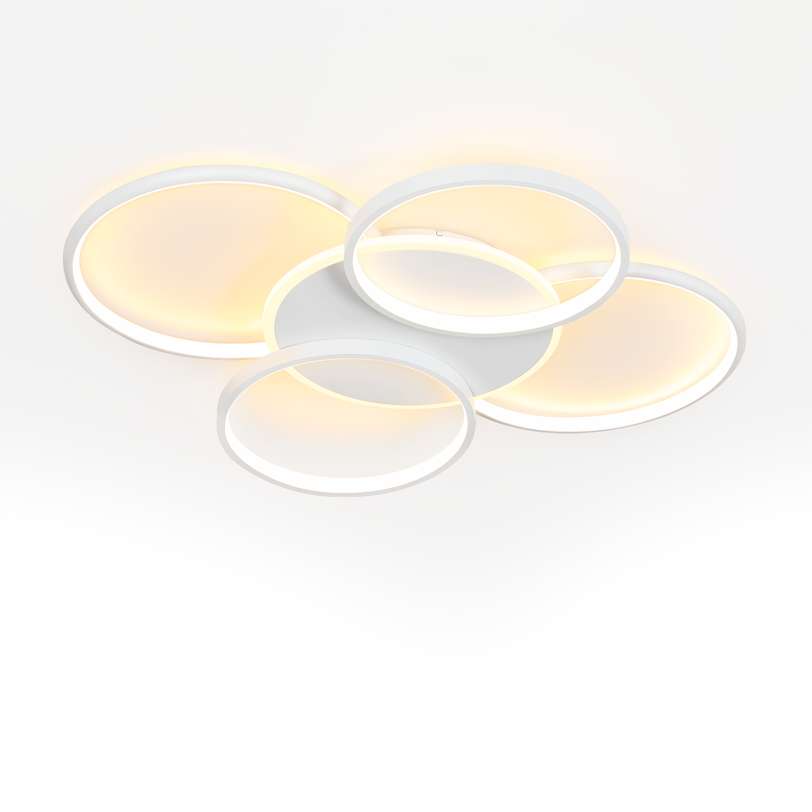 NETTLIFE LED - kattovalaisin, olohuoneeseen, himmennettävä, 70WKaukosäätimellä, 5, rengasta Valkoinen, moderni, akryyli, himmennettävä