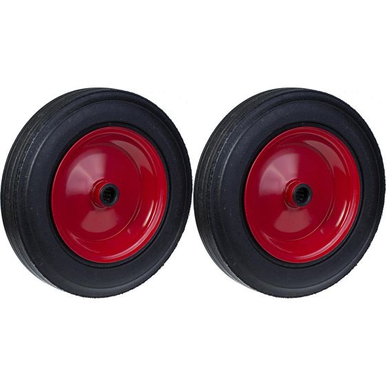 400mm 16" pyörä kumirengas puristettu teräs keskiö 25.4mm vahva 1000kg, 2 kpl sarja