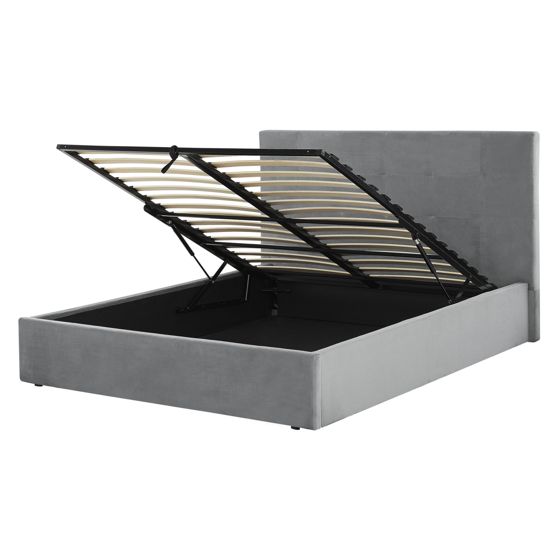 Sänky säilytystilalla sametti LORIENT 140 x 200 cm Vaaleanharmaa