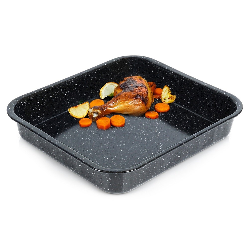 Suorakulmainen emaloitu paistinpannu 8 l, 41,5x36,5x7 cm