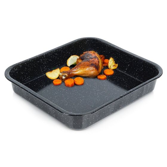 Suorakulmainen emaloitu paistinpannu 8 l, 41,5x36,5x7 cm