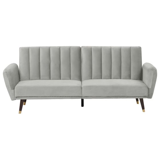 Vuodesohva VIMMERBY sametti Vaaleanharmaa 3-istuttava